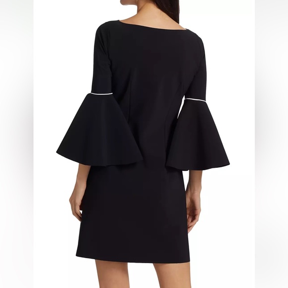 Chiara Boni La Petite Robe Natalia Piped Bell-Sleeve Dress Size 18 NWT - Picture 3 of 6